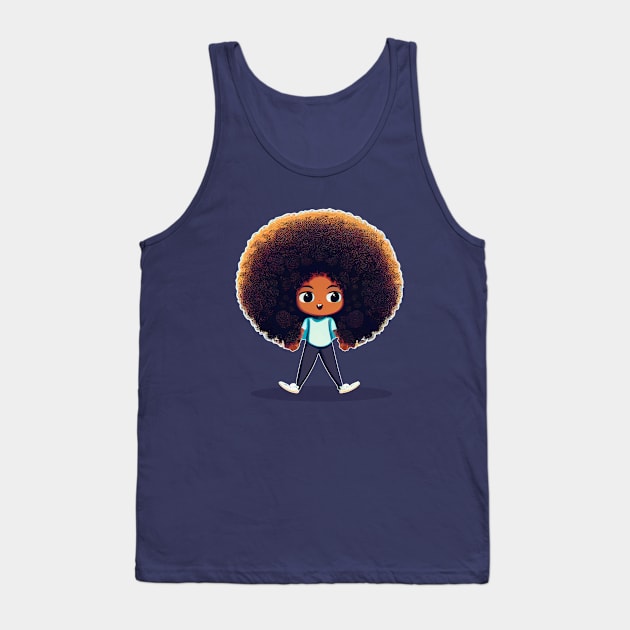 Adorable Kid With a Huge Afro Tank Top by Mad Swell Designs